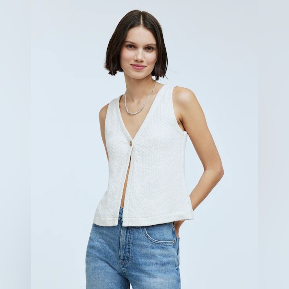 Madewell Pointelle Single-Button Vest
